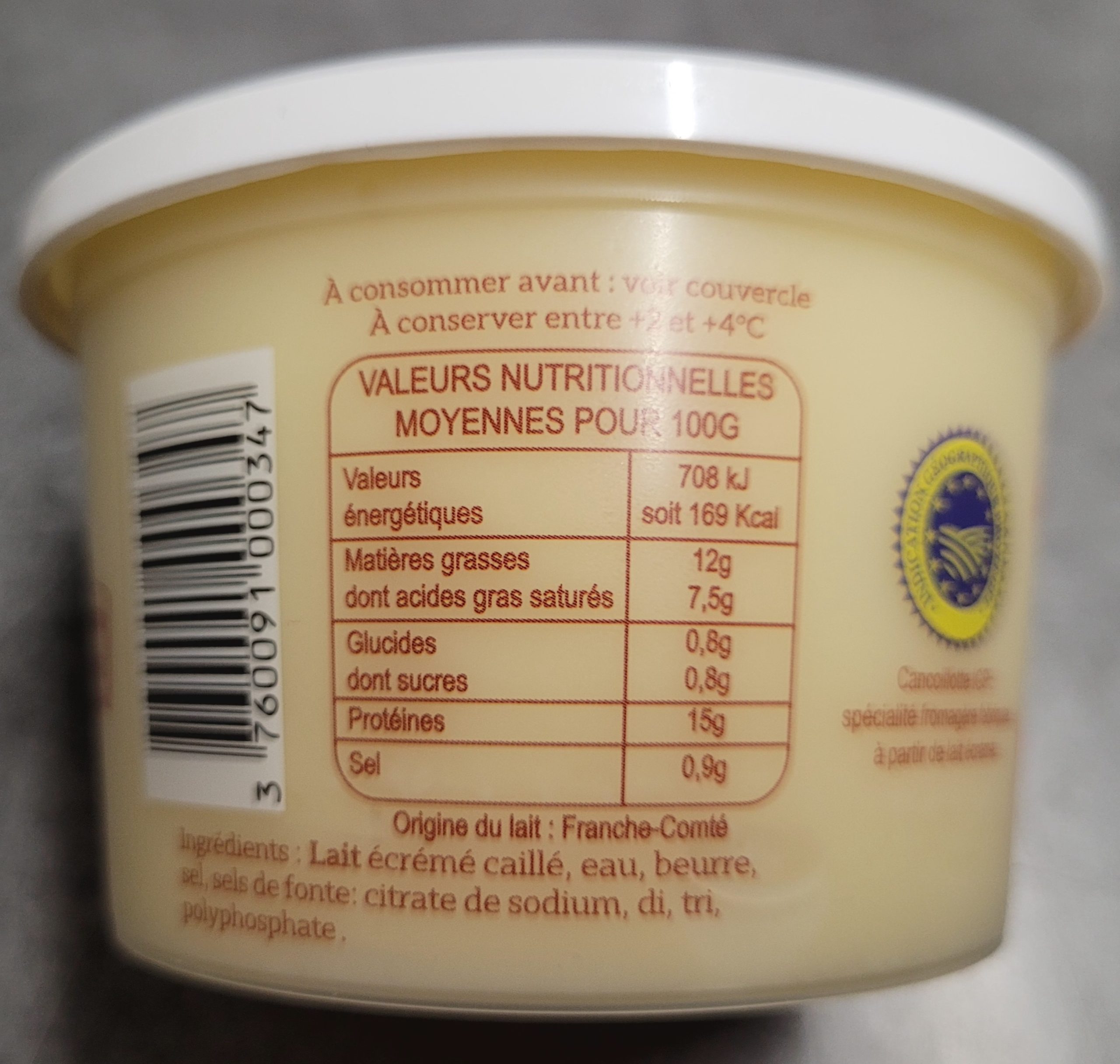 Cancoillotte Artisanale Nature (240g) (4.90€) – Image 2