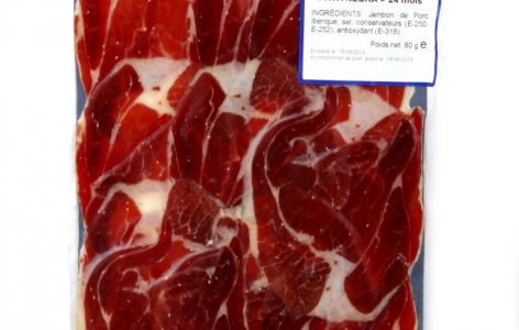 Jambon Ibérique >24mois (Tranché 80g) 8.70€/U (108.75€/Kg)(