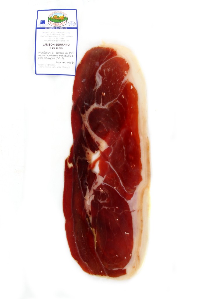 Jambon Serrano >18mois (Tranché 100g) (4.70€/U) (47€/Kg)